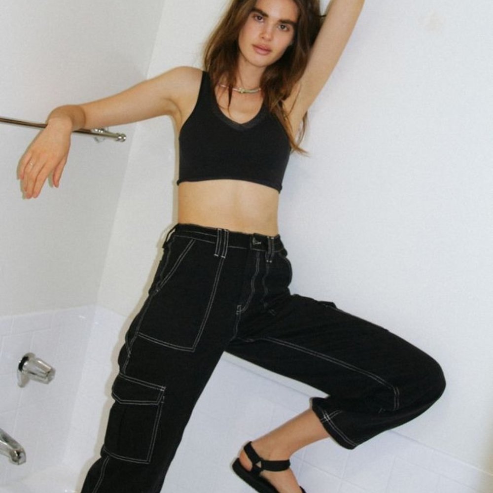 BDG High-Waisted Contrast Stitch Skate Jean